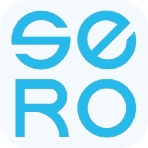Word ‘sero’ in blue lettering on a white background